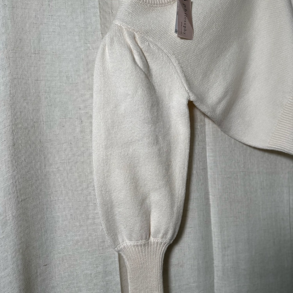 Philosophy Ivory Puff Sleeve Sweater – Size XS - Picture 4 of 5